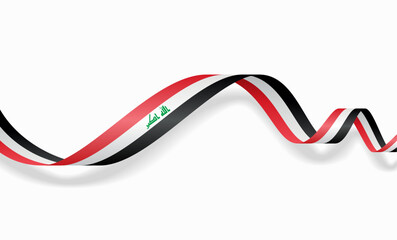 Iraqi flag wavy abstract background. Vector illustration.