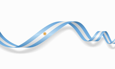 Argentinian flag wavy abstract background. Vector illustration.