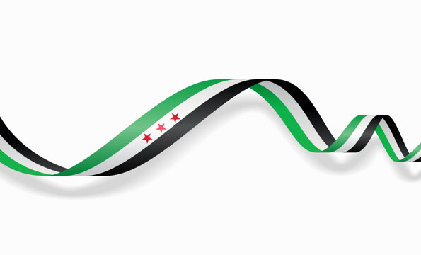 Syrian flag wavy abstract background. Vector illustration.