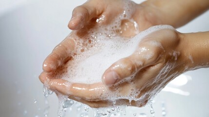 Fototapeta premium Hands washing with soap