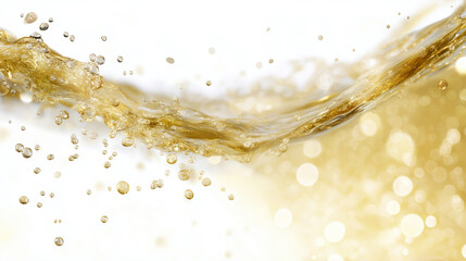 Champagne Splash Against White Background for Celebrations