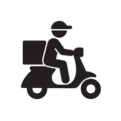 Delivery Rider on Scooter Transporting Package for Fast Service