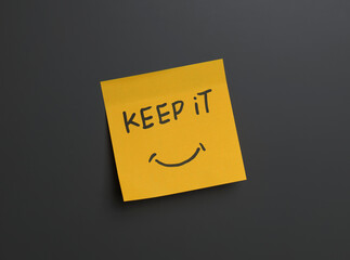 Positive reminder on sticky note in a minimal setting