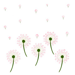 seamless pattern of pink dandelion for background, wallpaper or other. Made in eps.