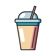Protein Shake Cup Vector ? Cartoon, Clipart and Line Art Design for Fitness.eps