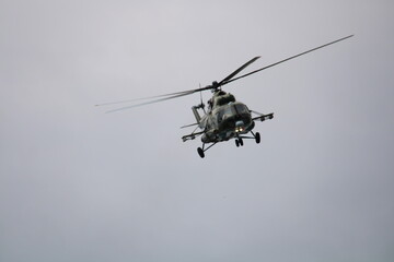 helicopter flying in the sky