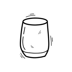 Hand Drawn Glass Illustration. Doodle Vector. Isolated on White Background - EPS 10 Vector
