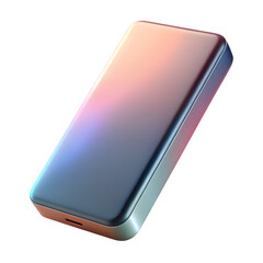 Metallic portable hard drive mockup isolated on transparent background