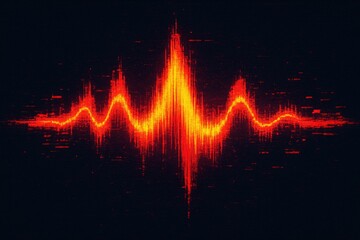 Abstract red digital sound waveform energy
