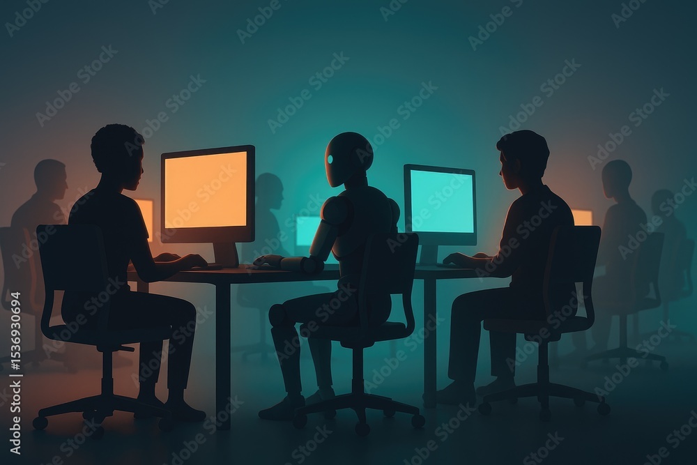 Poster ai and humans collaborate on computer work
