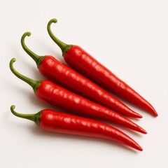 Studio photo of red chili pepper, isolated on white background.