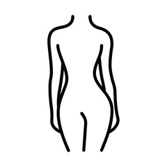 Vector illustration of slim female body shape icon. Editable stroke.