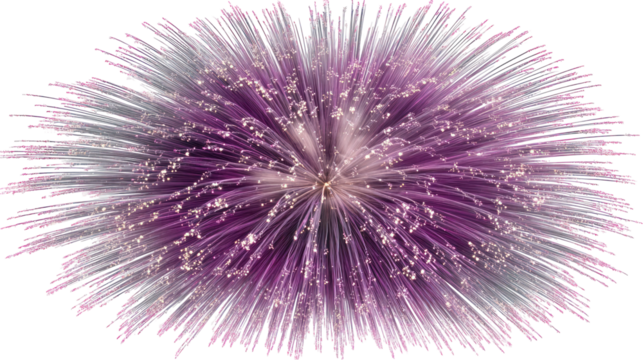  Spectacular large-scale firework burst with dramatic light trails on transparent background