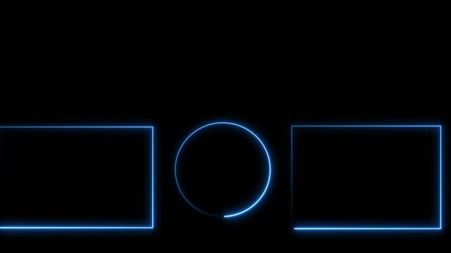 digital film projector screen loop  YouTube channel, subscribe prompt, video preview, branding and editable template neon animated black  background 4k looping
