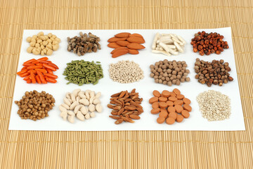 Various Traditional Chinese Herbal Medicine Ingredients Displayed as Background Concept