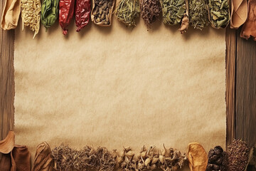 Various Traditional Chinese Herbal Medicine Ingredients Displayed as Background Concept