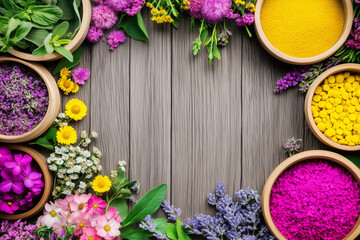 Various Traditional Chinese Herbal Medicine Ingredients Displayed as Background Concept