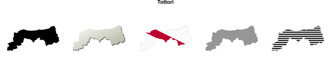 Fototapeta premium Tottori prefecture blank outline map set