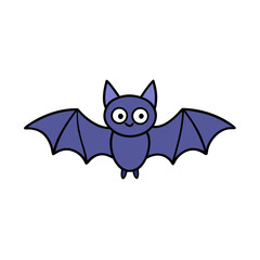 Obraz premium Bat doodle clip art vector illustration on white background