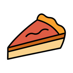 Slice of pie clip art doodle vector illustration on white background