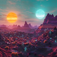 sunset in the mountains
