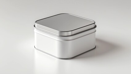 Metal box isolated on a white background, 3D rendering 