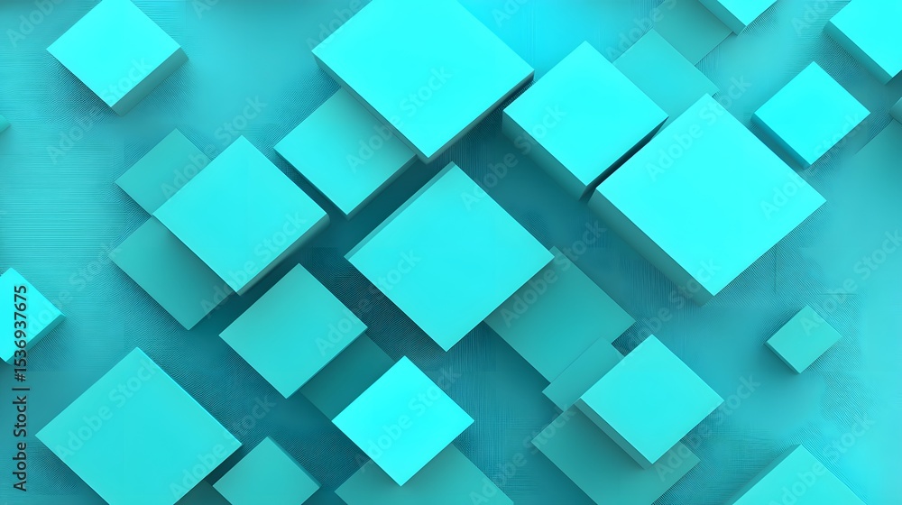 Fototapete abstract teal cube pattern background design