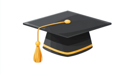 Graduation cap with a gold tassel, symbolizing achievement and educational success.