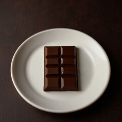 chocolate bars on a plate with pieces of chocolate
