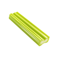 Single stalk of fresh green celery isolated on black background