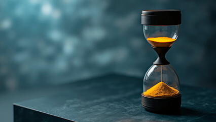 hourglass on a dark background