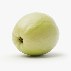 Fresh whole guava fruit isolated on white background, realistic 3D render, tropical exotic fruit concept.