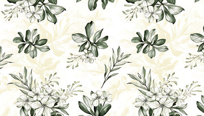 abstract botanical seamless pattern