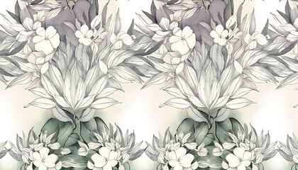 abstract botanical seamless pattern