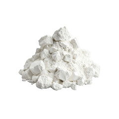 Pile of White Kaolin Clay Powder Isolated on Black Background