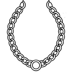 Minimal Chain Pendant Line Art