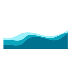 Wavy frame border. Abstract wave border with blue and turquoise. Vector illustration.