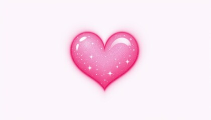 Obraz premium Shining pink heart adorned with stars, a symbol of love, dreams, and sparkling affection