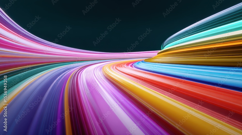 Aufkleber Swirling colorful lines create a dynamic abstract pattern, evoking movement and energy.