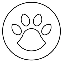 Fototapeta premium Geometric Paw Shape Inside a Circle Strong Minimalist Icon
