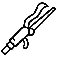 Hair curling iron icon isolated on white background