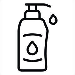 Pump bottle icon outline style isolated on white background