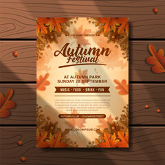 autumn festival poster invitation template design