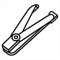 Nail clipper icon line art isolated on white background