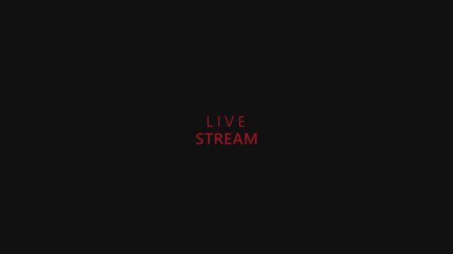 Modern and smooth 2D live stream animation, perfect for streaming openings. Features bold red text on a black background ideal for game streaming and media streamers.
