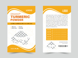 Organic turmeric powder pouch vector design. 