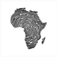 Africa Fingerprint Identity Map Icon © Silhouette Station