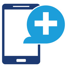 Fototapeta premium Vector icon or logo of mobile medical app related to online medicine and healthcare, doctor's consulting, pharmacy.