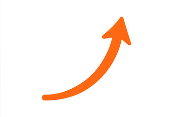 Fototapeta na wymiar Orange arrow pointing up on a transparent background, symbolizing growth, progress, and positive momentum