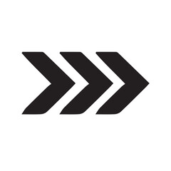 Triple Chevron Forward Arrow Icon &ndash; Minimal Bold Direction Vector